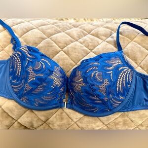 Adore Me Blue Lace Push-Up Bra 34B